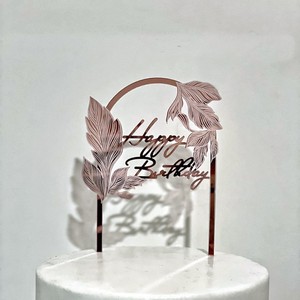 Acrilico Cake Topper 3 colori per buon compleanno matrimonio torta di compleanno decorazioni forniture - Product Image 3