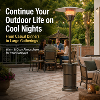 Chauffe-terrasse extérieur au propane SparkFire 48K BTU avec réservoir de propane de 20 lb pour la maison, les restaurants et les terrasses – Chaleur toute l'année – Qualité supérieure