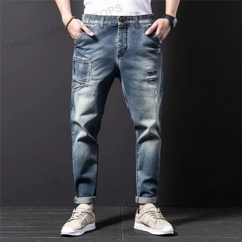 Dark Blue Loose Fit Mens Jeans Top Quality Men Fashion Jeans Pants Men High Quality Brand Bulk Wholesale Jeans