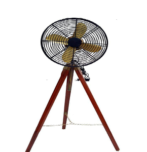 Ventilateur de sol antique Royal Navy avec trépied en bois marron Cadeau de Noël fait à la main - Product Image 1