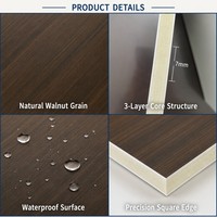 Panneau de revêtement mural décoratif de luxe en bambou grain foncé Wenge, cristal de carbone 3D côtelé