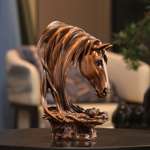 Sculpture de tête de cheval en résine style Art déco <span class=keywords><strong>moderne</strong></span>, décoration vintage pour la maison, le bureau ou le porche - Product Image 2
