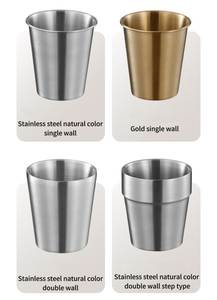 Atlas Stainless Steel Eco-Friendly Modern American Style <b>Beer</b> <b>Mug</b> Silver Gold Single Wall Camping Reusable Water Cup Custom Logo - Product Image 2