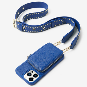Portefeuille en cuir à fermeture éclair pour femmes, étui de luxe avec fente pour carte RFID, sangle d'épaule réglable, diagonale, <span class=keywords><strong>coque</strong></span> pour <span class=keywords><strong>iPhone</strong></span> 13 Pro Max - Product Image 1