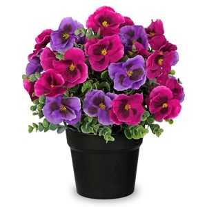 Arreglos Florales Artificiales Económicos para Funeral, Pequeñas Flores de Panax Amarillas en Maceta, para Cementerio, Lápida, Festival de la Cosecha - Product Image 1