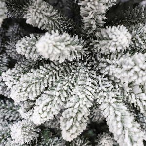 Exterior 7 pies flocado Pe Pvc árbol de Navidad con soporte de árbol de Navidad con adornos - Product Image 2