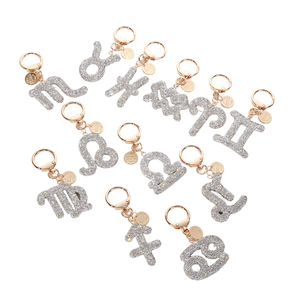Nouveau Porte-clés Zodiaque <span class=keywords><strong>en</strong></span> Cristal 2025 pour Femme, Breloque Scintillante <span class=keywords><strong>en</strong></span> Strass pour Clés de Voiture et Sac à Main, Pendentif Tendance - Product Image 1