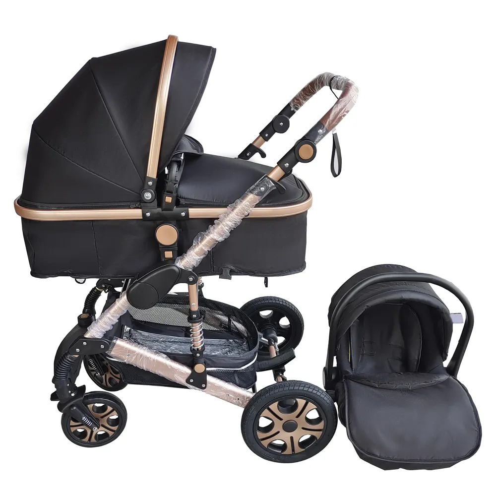 Sang Trọng Dễ Dàng Gấp Bé Đi Du Lịch Pram Gấp Xe Đẩy Em Bé Giường Cũi Bán Buôn Đức Anh Bé Buggy Xe Đẩy Với Ghế Xe 3 Trong 1