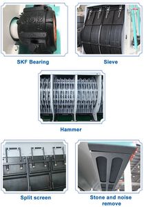 Động vật Thức ăn hạt Crusher/ngô Ngô thức ăn Máy xay/gạo trấu Hammer <span class=keywords><strong>Mill</strong></span> Mài máy với cánh quạt <span class=keywords><strong>Feeder</strong></span> với đá Remover - Product Image 5