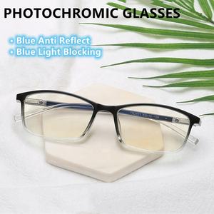 Gafas Fotocromáticas Rectangulares de Plástico <span class=keywords><strong>Baratas</strong></span> 2026, Antireflejantes, Anti-luz Azul y Fotocromáticas, Personalizadas, Color Gris - Product Image 2