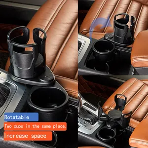 Universal ajustável Car Cup Holder Tray Table Para Bebida Dual Hole Cup Holder Slot para telefone celular Lap Tray Bottle Holder para carro