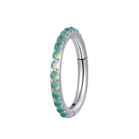 Bijoux de piercing corporel Piercing Stories G23 en titane classique avec pierres naturelles pavées, boucle d'oreille à clic