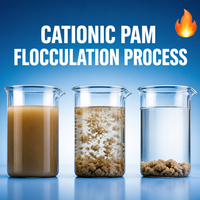 Agent de déshydratation des boues d'eaux usées, polyacrylamide cationique PAM, poudre chimique, pureté 99%, marque Zhendong, pour les eaux usées