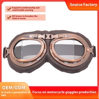 Lunettes d'équitation de moto rétro classiques lunettes de casque de Kart coupe-vent avec lunettes de sport à cadre PC