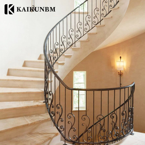 Modern Black Wrought Iron Guardrail Staircase Handrail Fence Aluminum Railing For Villa Courtyard