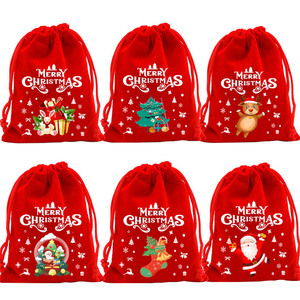 Sacchetto Personalizzato in Velluto con Cordoncino Sacco <span class=keywords><strong>di</strong></span> Babbo Natale Rosso in Velluto Sacchetti Regalo Antipolvere con Coulisse per <span class=keywords><strong>Caramelle</strong></span> <span class=keywords><strong>di</strong></span> <span class=keywords><strong>Halloween</strong></span> e Natale - Product Image 4