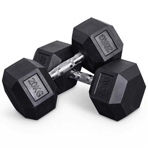 Gymnastique Fitness, <span class=keywords><strong>prix</strong></span> d'usine, 5lb 10lb 15lb 20lb 25lb 30lb 45lb 50lb 55lb, ensemble haltère hexagonales en caoutchouc - Product Image 1