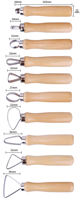 Starbloom Art – Kit de 10 outils de sculpture en argile à manche en bois pour poterie, modelage et façonnage de céramique, idéal pour les loisirs créatifs DIY