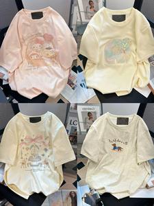 Camiseta de Manga Corta con Cuello Redondo Informal para Mujer, Estilo Universitario, para las Cuatro Estaciones, con Cuello Único, Diseño Sólido, Moda de Verano - Product Image 6