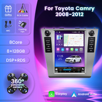Autoradio Android vertical style Tesla pour Toyota Camry 2008-2012, CarPlay sans fil, GPS, DSP, caméra de recul AHD, lecteur multimédia