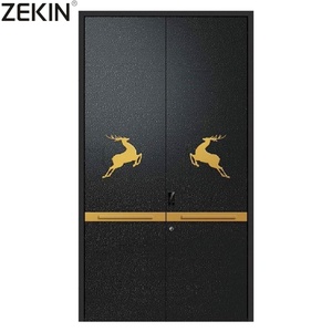 Portes d'entrée en aluminium sur mesure Zekin, résistantes aux impacts d'ouragan, en alliage d'aluminium. - Product Image 1