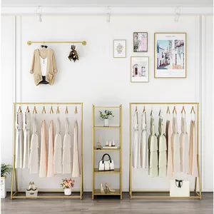 Toko pengantin mewah desain Interior pernikahan butik mebel toko fitting dekorasi kustom rak pakaian ritel emas
