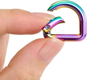 Pcs Metal D Ring Spring <b>Key</b> Hooks Keyring Clip For Keychain Buckle Backpacks Handbag <b>Purse</b> Hardware DIY Crafts - Product Image 3