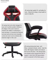 Chaise de jeu ergonomique pour PC, design moderne en cuir synthétique, pivotante, réglable en hauteur, idéale pour salle de jeu