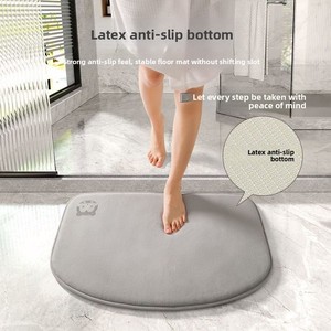 Tapis de sol semi-circulaire antidérapant à motif de dessin animé <span class=keywords><strong>pour</strong></span> salle de bain, entrée, chambre à coucher, <span class=keywords><strong>porte</strong></span> - Lavable en machine - Product Image 1
