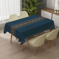 Nappe de table lavable en PVC RNPT marron motif mandala, rouleau de protection antidérapant pour fête