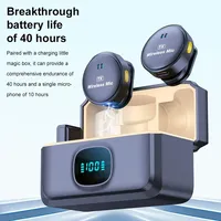Microphone Lavalier Q8 sans Fil à Directionnalité Totale, Autonomie de 40H, avec Boîtier de Charge pour Enregistrement Vidéo – Micro Cravate Q8 pour Célébrités