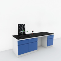 Table de laboratoire de chimie avec table de laboratoire en résine époxy, excellente résistance aux acides et aux alcalis et comptoir facile à réparer
