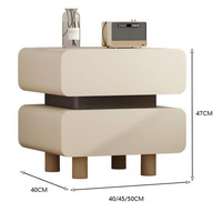 Table de chevet moderne en bois et cuir avec tiroir, prix de gros pour mobilier de chambre