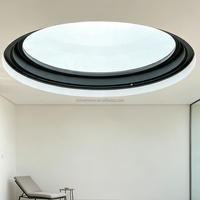 Fenêtre de toit motorisée automatique ronde en aluminium avec pare-soleil intégré, moustiquaire anti-moustiques, étanche, pour villa, sous-sol, cage d'escalier