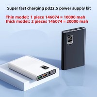 Batterie externe ultra-mince 10000 mAh Li-Polymère avec affichage LED, charge rapide PD 22,5 W, double USB Type-C QC3.0, portable, vente en gros OEM
