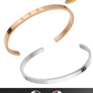 Brazalete Personalizado, Pulseras Económicas de Acero Inoxidable, Brazaletes para Mujer, Joyería de Oro Rosa, Regalo para el Día de San Valentín - Product Image 3