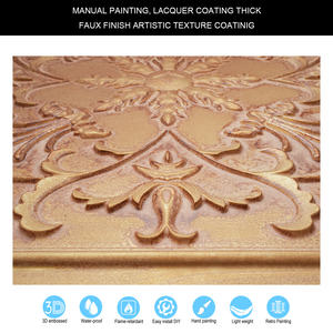 Style Japonais PL70 Vintage Brun Or Carrelage de <span class=keywords><strong>Plafond</strong></span> Décoratif en Étain Panneaux Muraux en Relief Plafonds en <span class=keywords><strong>PVC</strong></span> Imperméable pour Café Club - Product Image 3