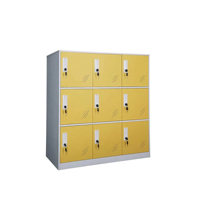 MECOLOR 9D kabinet loker penyimpanan kantor logam kuning 4 6 9 pintu desain Modern Gym staf karyawan lemari baja Kamar Tidur