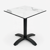 Ensemble de mobilier d'extérieur résistant aux intempéries et aux UV, table de bistrot carrée en aluminium et pierre frittée pour restaurant