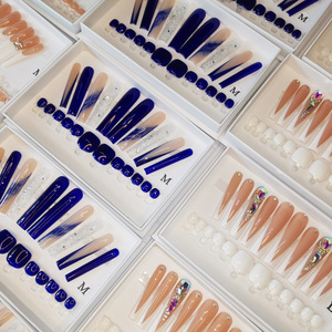 En gros personnaliser ongles artificiels XXL presse sur ongles cils ensembles designer fait à la main acrylique presse sur ongles boîte d'emballage - Product Image 3