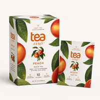 Sachet Doypack Personnalisé en Papier Kraft Qualité Alimentaire pour Thé aux Fruits, avec Motif Floral Imprimé en Héliogravure et Fermeture Zippée, pour Tisanes