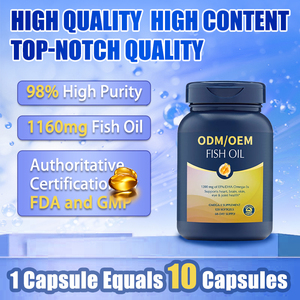 Капсулы с рыбьим жиром Омега-3 на заказ, тройная концентрация EPA и <span class=keywords><strong>DHA</strong></span> из дикого лосося и пангасиуса, халяльные и натуральные |   Приватная марка (OEM) - Product Image 2
