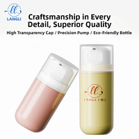 Flacon pompe sans air en PP, couleur personnalisée, base ronde, OEM ODM, étiquette privée, emballage cosmétique et soin de la peau, 30ml 50ml 80ml 100ml 120ml 150ml