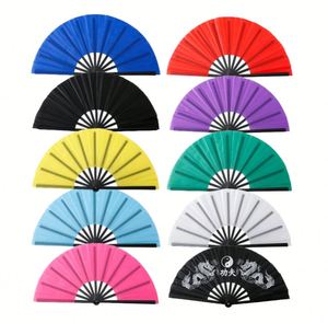 Abanico Plegable de Plástico Grande y Colorido de 33 cm Personalizado, Abanicos de Kung Fu para Hombres/Mujeres, Regalos para Festivales y Bailes - Product Image 1