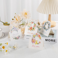 Cartes de vœux pliables multi-styles à motifs floraux aquarelle, cartes vierges à l'intérieur pour messages de vœux, pour anniversaires et fêtes