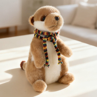 Nouveauté : Mignonne Peluche Marmotte Super Douce et Réaliste avec Écharpe Colorée