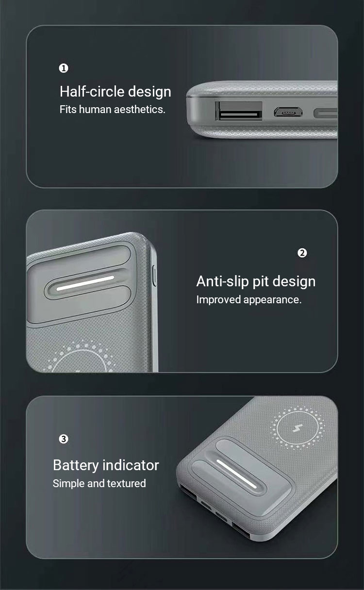 Hc1e87596d03c4135a78b0301f0c891e7Y - Powerbank Wireless Pro 10.000mAh Sort
