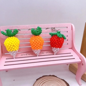 Wholesale Bright Color <b>Plastic</b> <b>Beads</b> Handmade Pendant Promotion Gift Vegetable Keyrings Acrylic <b>Beads</b> Bag Charm Carrot Keychains - Product Image 3