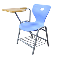 Chaise en métal et plastique Hongzhou au design moderne avec table d'écriture pliable et tablette pour les enfants de 6 à 12 ans