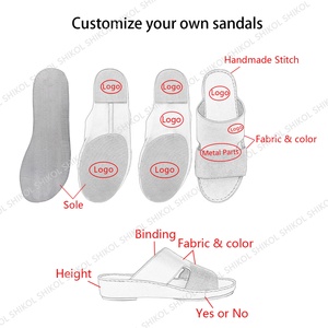 SHIKOL Sandales arabes blanches Dubaï personnalisées en <span class=keywords><strong>cuir</strong></span> de veau grain <span class=keywords><strong>souple</strong></span> véritable du Golfe pantoufles ODM OEM cousues à la main pour hommes sandales arabes - Product Image 6